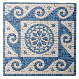 Azulejo Greek Blue Mosaic – Mediterranean Ceramic Tile