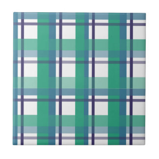Azulejo Green And Purple Tartan Pattern