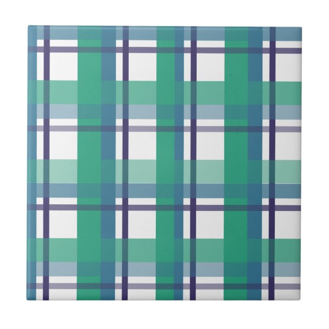 Azulejo Green And Purple Tartan Pattern (Frente)