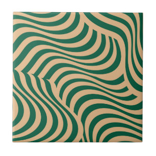 Azulejo Green Beige Zebra Stripe Moderno Primavera Minimal