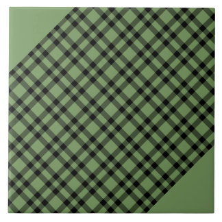 Azulejo Green Black Plaid Pattern