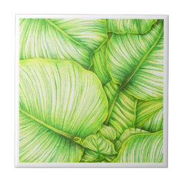 Azulejo Green Botanical Ceramic Tile