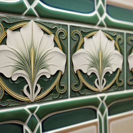 Azulejo Green Calla Lily Backsplash Repro Art Nouveau
