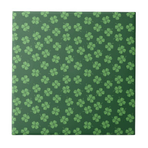 Azulejo Green Celtic Irish Four Leafed Clovers St. Patrick