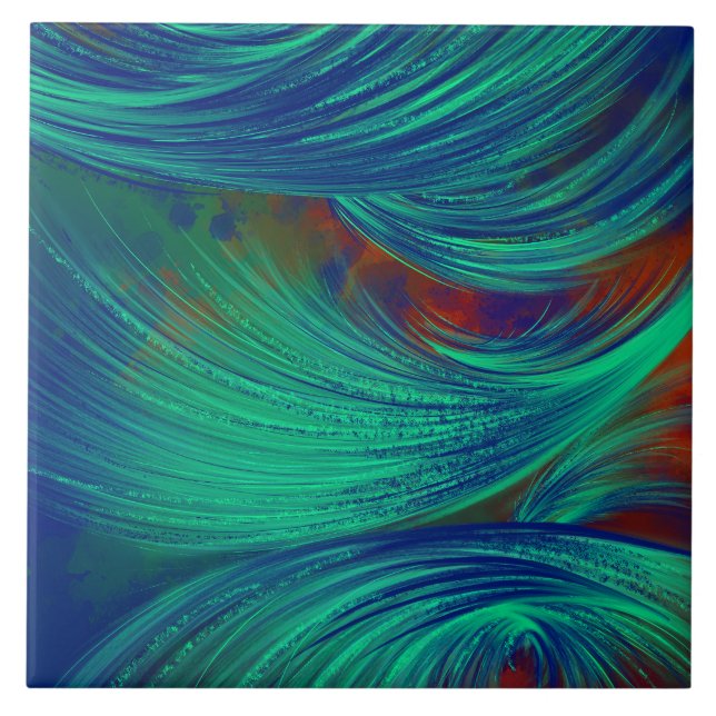 Azulejo Green Phoenix Feathers (Frente)