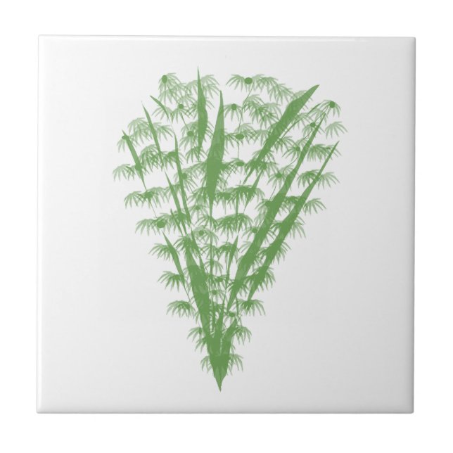 Azulejo Green plant in the shape of a bouquet. (Frente)