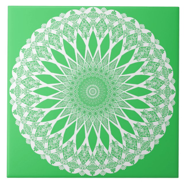 Azulejo Green Seedling Tristyns Mandala (Frente)