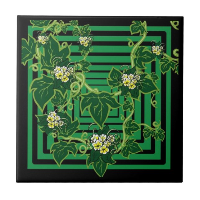 Azulejo Green Squared Florah Tile (Frente)