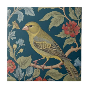 Azulejo Greenfinch William Morris estilo L Green Finch Bir