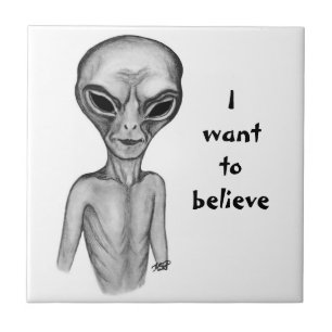Azulejo Grey Alien , quiero creer