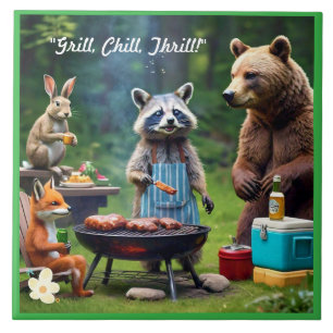 Azulejo "Grill, Chill, Wild"