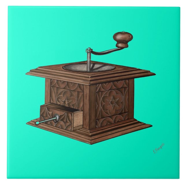 Azulejo Grinder de café de época (Frente)