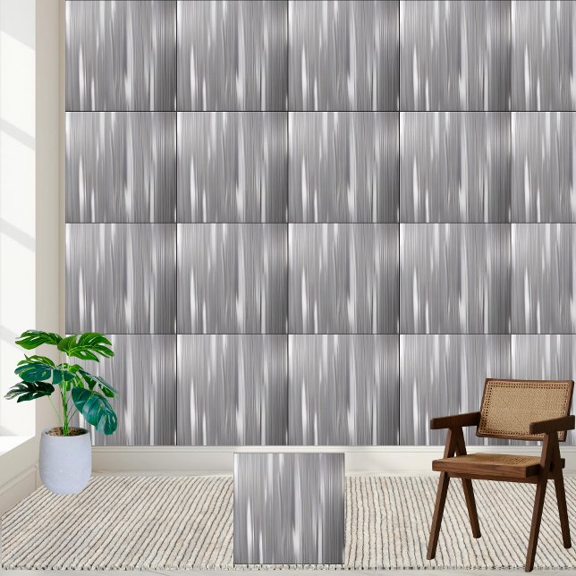 Azulejo Gris blanco brillante gris plateado moderno (Modern Silver Gray White Shiny Glossy Ceramic Tile)