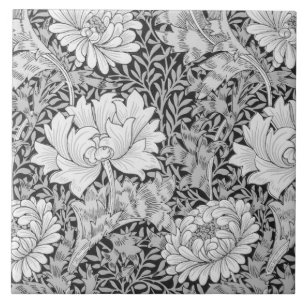 Azulejo Gris crisantemo, William Morris