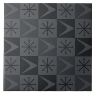 Azulejo Gris de Boomerangs de la era atómica