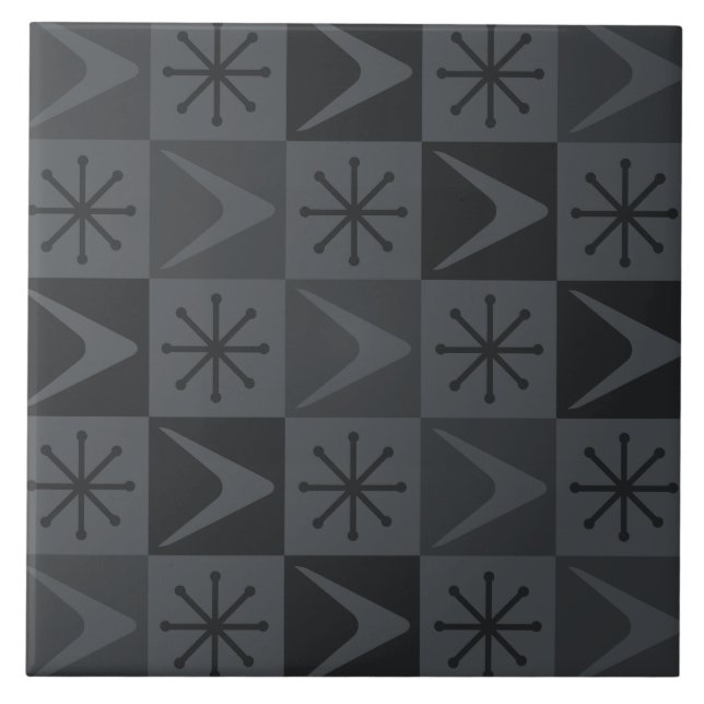 Azulejo Gris de Boomerangs de la era atómica (Frente)