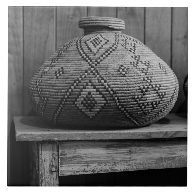 Azulejo Gris de cestas nativas norteamericanas del suroest (Frente)