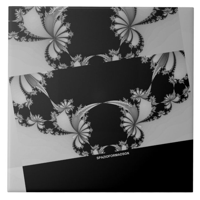 Azulejo Gris de jardín fractal (Frente)