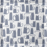 Azulejo Gris divertido<br><div class="desc">Pequeños gatos grises con acuarela. Arte original de Nic Squirrell. Perfecto para los amantes de los animales.</div>