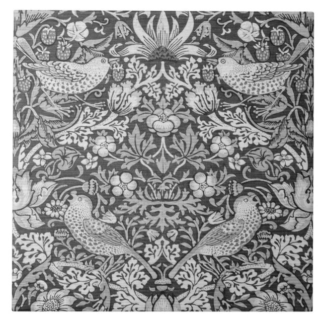 Azulejo Gris, ladrón de fresa, William Morris (Frente)