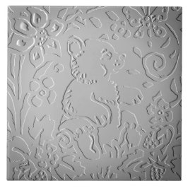 Azulejo Gris Ombre Oso Woodland Grabado en relieve Natural