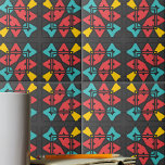 Azulejo Gris oscuro Turquesa amarillo rojo abstracto geomé<br><div class="desc">Esta exquisita cerámica exhibe un diseño vibrante y moderno, adornado con un cautivador conjunto de formas geométricas. Con una exquisita paleta de tonos grises, azules, rojos y amarillos, esta baldosa combina a la perfección el estilo contemporáneo con el atractivo de los ojos. Añada un toque de sofisticación y brillo artístico...</div>