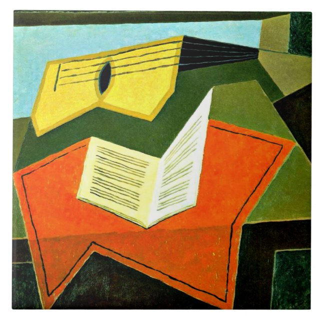 Azulejo Gris - Papel de guitarra y música (Frente)