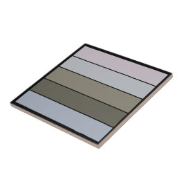 Azulejo Gris Verde Con Rayas Negras En Papel Acuarela