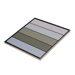 Azulejo Gris Verde Con Rayas Negras En Papel Acuarela