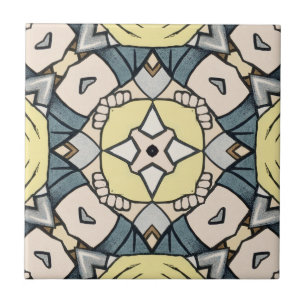 Azulejo Gris y amarillo vintage