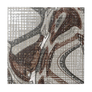 Azulejo Gris y arte abstracto de Brown