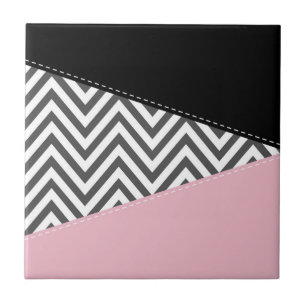 Azulejo Gris Zigzag, Gris Chevron, Zigzag Pattern, Rosa