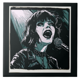 Azulejo Grita Fuerte Puntal Rocker Estilo Retro Vintage