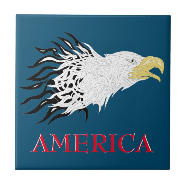 Azulejo Gritando a Eagle America (Frente)