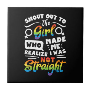 Azulejo Grito a la chica camiseta orgullo lésbico LGBT T