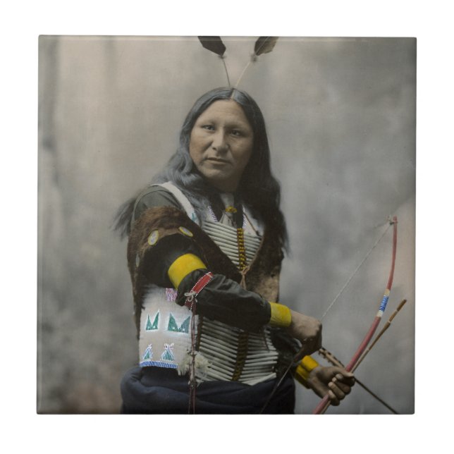 Azulejo Grito en el indio de Oglala Siux 1899 (Frente)