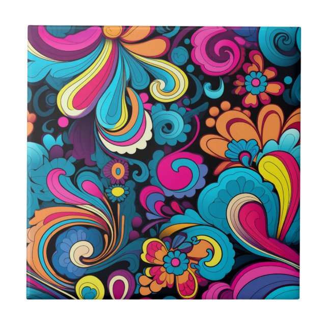 Azulejo Groovy Art Ceramic Tile (Frente)