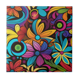 Azulejo Groovy Art Ceramic Tile