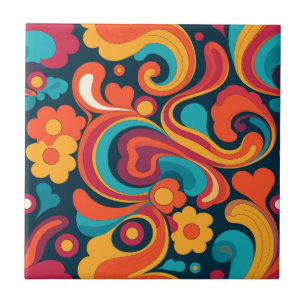 Azulejo Groovy Art Ceramic Tile