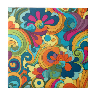 Azulejo Groovy Art Ceramic Tile