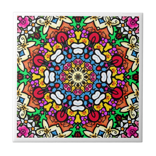 Azulejo Groovy Funky Flower Power  (Frente)
