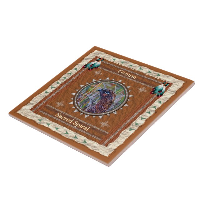 Azulejo Grouse - Sacred Spiral Ceramic Tile (Lado)