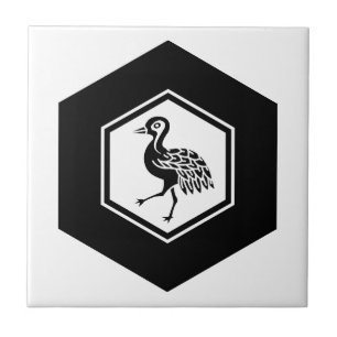 Azulejo Grulla de pie en caparazón de tortuga