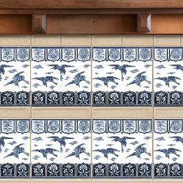 Azulejo Grullas en vuelo de Christopher Dresser Victorian
