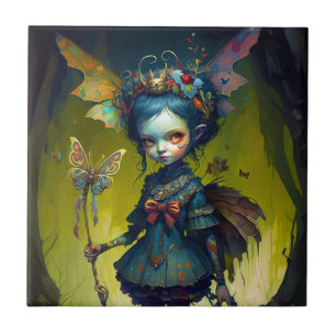 Azulejo Grumpy Fairy Pixie Fantasy Art