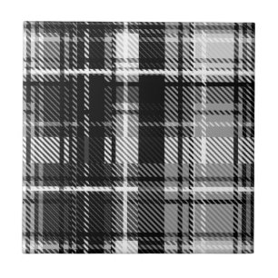 Azulejo Grunde Blanco Negro Flannel Tartán Diseño