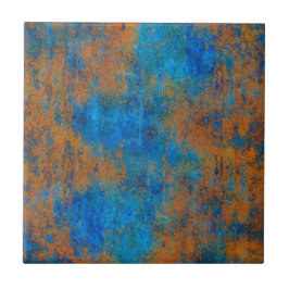 Azulejo Grunge Blue Copper Boho