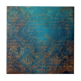 Azulejo Grunge de escritura a mano con escritura azul de c