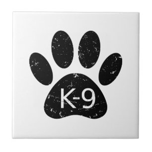 Azulejo Grunge Perro angustiado Paw K-9