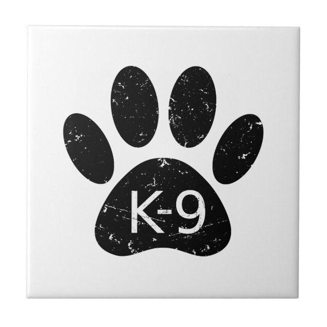 Azulejo Grunge Perro angustiado Paw K-9 (Frente)